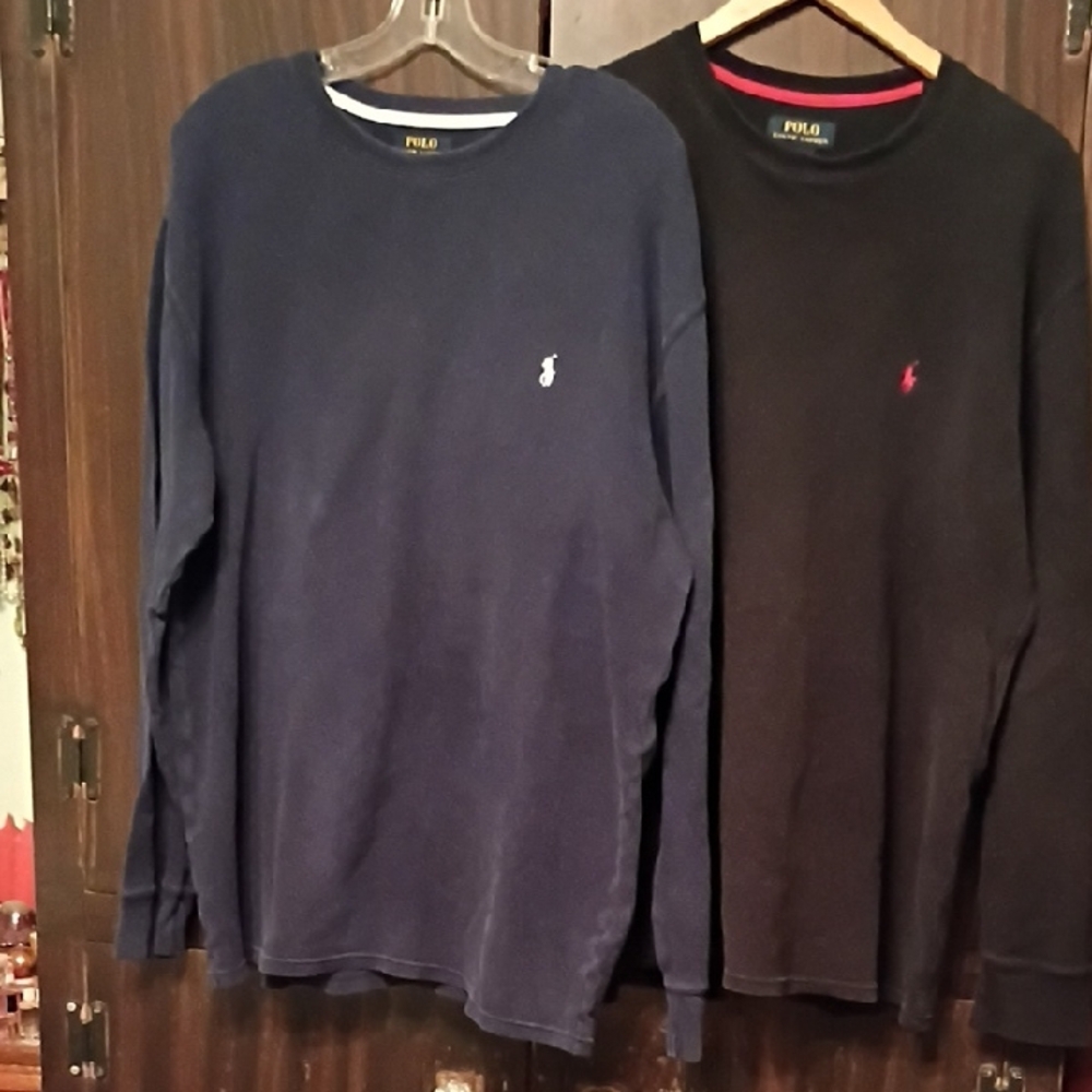 Bundle Of Two Polo Ralph Lauren Men's Waffle Knit Thermal Shirts Size 2XL